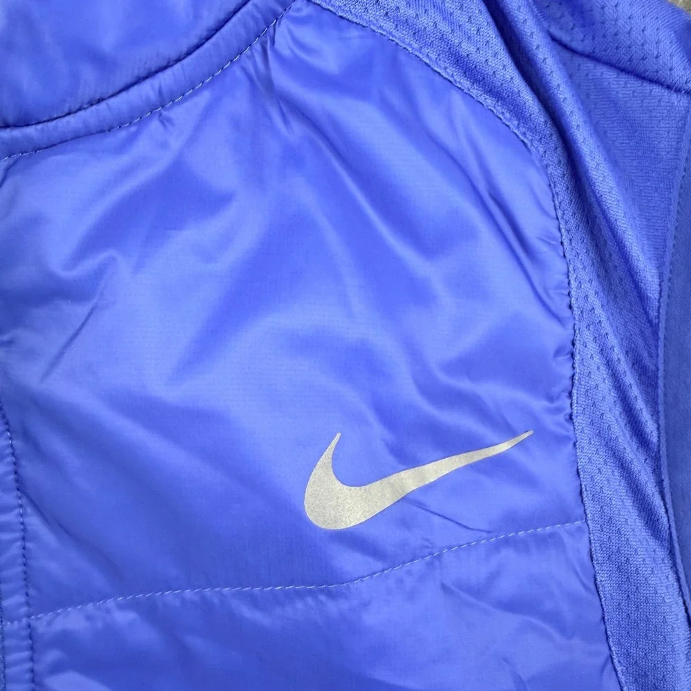 Nike Running Women's L Large Aerolayer‎ Vest Quilted Puffer Full Zip Reflective